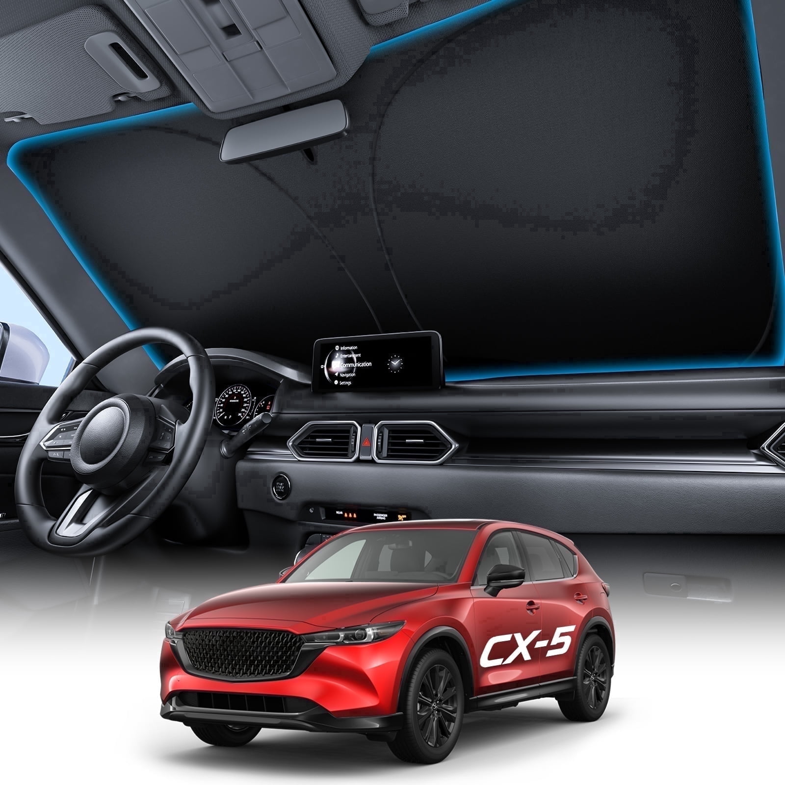 Witem Windshield Sun Shade for Mazda CX-5 (2017-2026), Custom Fit 100% ...