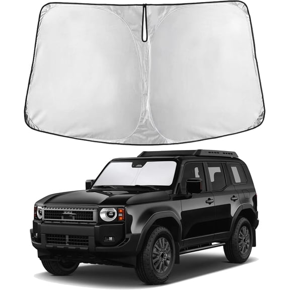 Car Windshield Sunshade | Blocks 99% Heat & Keeps Interior Cool | Universal Fits Cars, SUVs, Trucks | Automotive Sun Screen, Visor & Car Accessories for Summer | Medium (64x32 Inches)