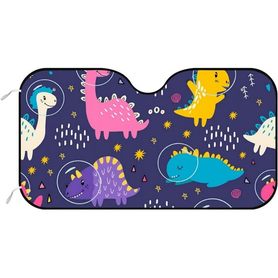 Car Windshield Sunshade Blocks Sun Visor Protector Dinosaurs Doodle Foldable Sun Shield For Vehicle Car Truck SUV Van 51x27.5 inches Keep Vehicle Cool