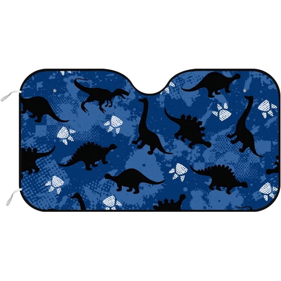 Car Windshield Sunshade Blocks Sun Visor Protector Fun Cartoon Dinosaurs Foldable Sun Shield For Vehicle Car Truck SUV Van 51x27.5 inches Keep Vehicle Cool