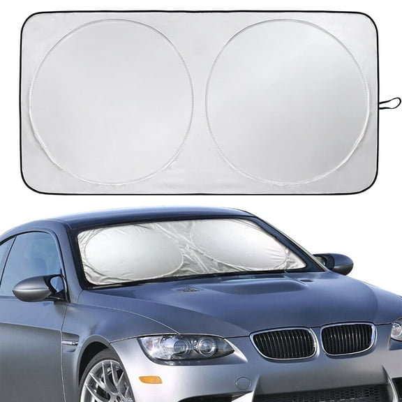 Car Windshield Sunshade For Front Window, Sun Protector For UV Ray And Keep Interior Cool, Foldable Reflective Sunshade, For Car Sedans Mid-Size SUV (59"x33.5")