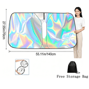 Violete Car Windshield Sunshade Foldable Reflective Silver Thermal Blocking Universal Fit 1-Pack 57 x 31.5 Inches