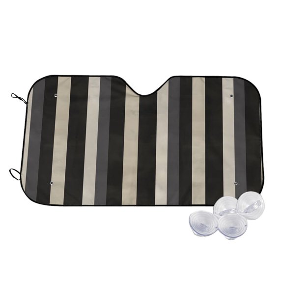 Car Windshield Sunshade To Prevent Aging Heat Resistant Easy To Carry And Store Pale Violet Grey Stripe_2