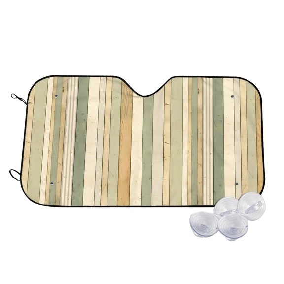 Car Windshield Sunshade To Prevent Aging Heat Resistant Easy To Carry And Store Palegreen Stripe Hand-Drawn Sketch_2