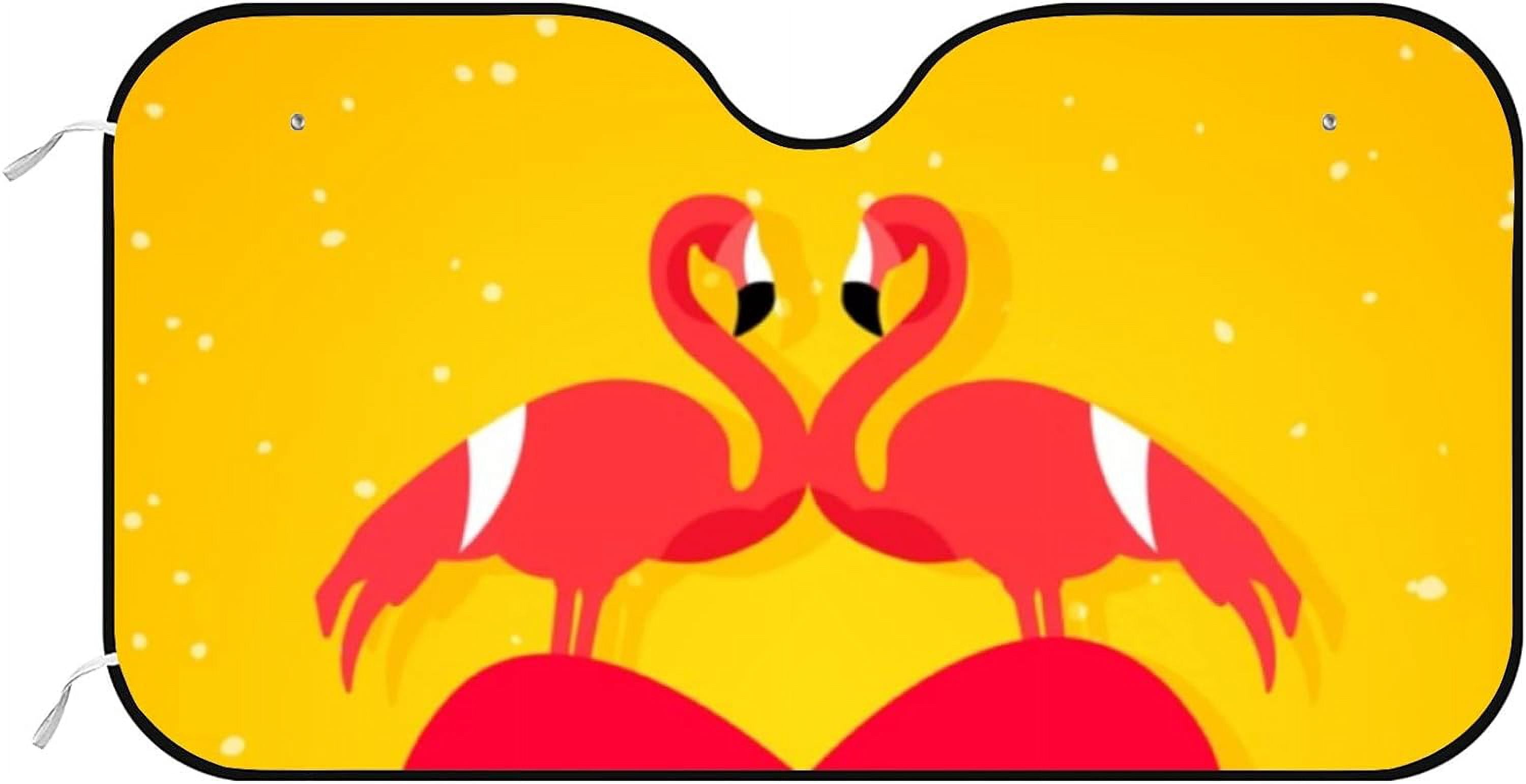 Car Windshield Sunshade Tropical Flamingo Love Summer Sun Visor