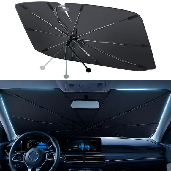 AOKELILY Foldable Car Windshield Sun Shade Cover, Front Windshield, 55"x31" 57"x35", 1 Pack