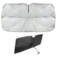 thumbnail image 1 of Car Windshield Sunshade Umbrella with Leatherette Case, Foldable car Windshield Sun Shade Cover Blocks UV Rays & Reflect Heat Umbrella Fits Car, SUV & Truck - 57 x 35 inches, 1 of 8