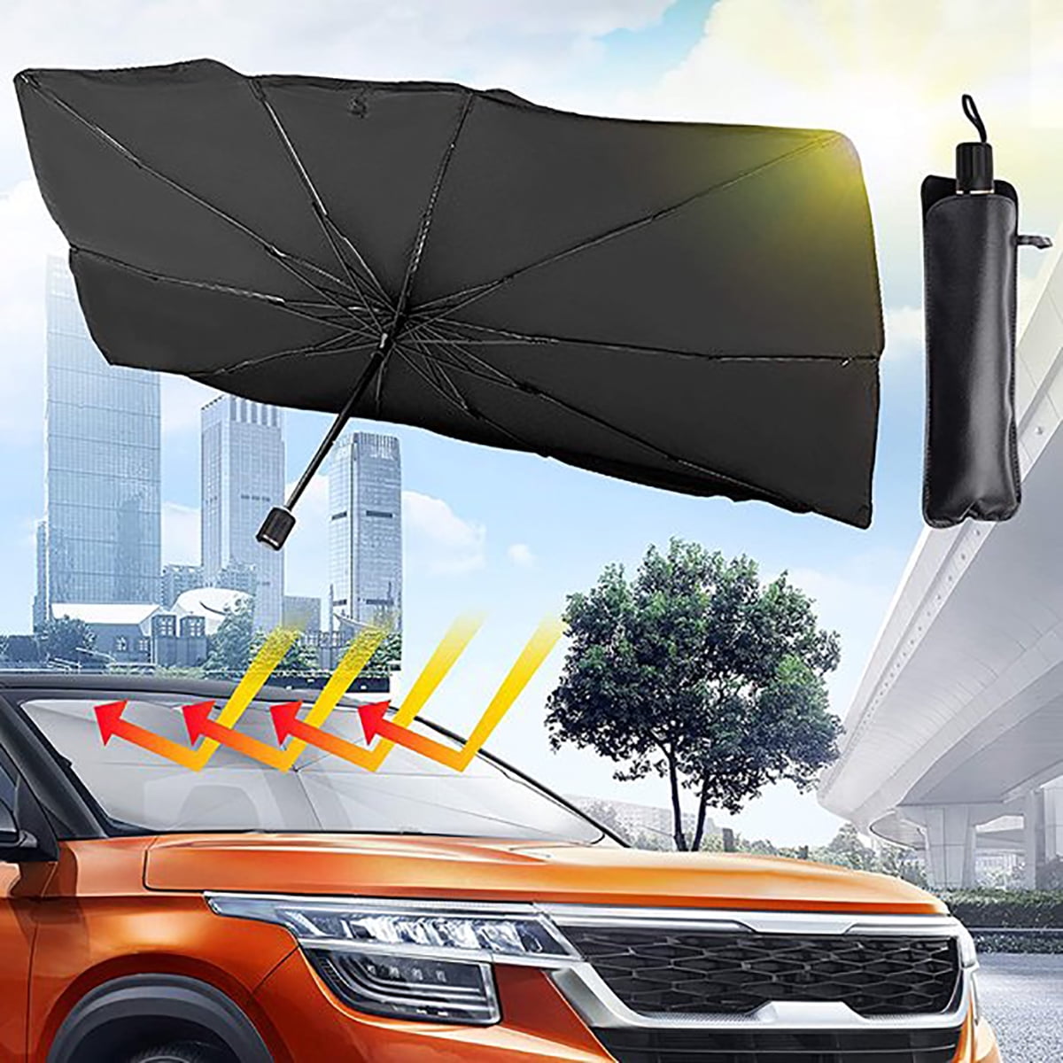 Cheap Foldable Car Umbrella Front Window Heat Insulation Sunshade Covers  Windshield Visor Sunshade