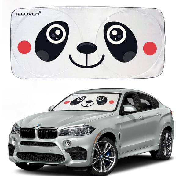 Car Windshield Sunshade with Cartoon Pattern, Reflect UV Sun and Heat Keep Interior Cool Foldable Front Sun Shade for Most Sedans SUV