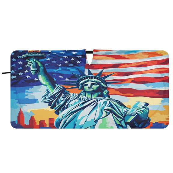 Car Windshield Sunshade with Ring - Foldable UV Protection Sun Shade for Front/Back Window, Heat Insulation,Art Of The Statue