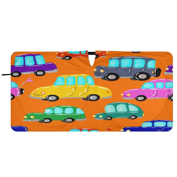 Car Windshield Sunshade with Ring - Foldable UV Protection Sun Shade for Front/Back Window, Heat Insulation,Car