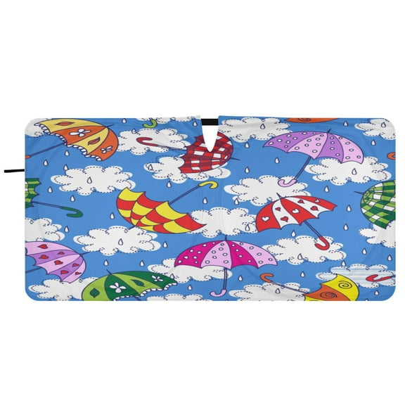 Car Windshield Sunshade with Ring - Foldable UV Protection Sun Shade for Front/Back Window, Heat Insulation,Colorful Umbrellas