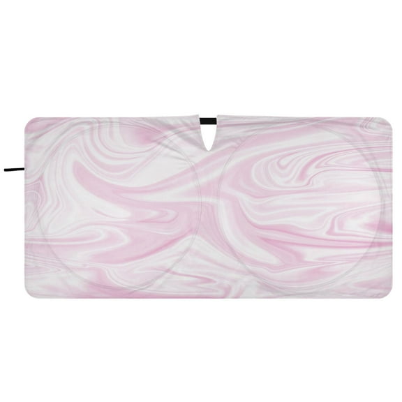 Car Windshield Sunshade with Ring - Foldable UV Protection Sun Shade for Front/Back Window, Heat Insulation,Pink