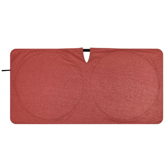 Car Windshield Sunshade with Ring - Foldable UV Protection Sun Shade for Front/Back Window, Heat Insulation,Red