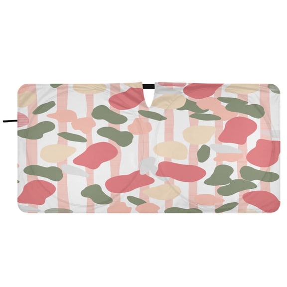 Car Windshield Sunshade with Ring - Foldable UV Protection Sun Shade for Front/Back Window, Heat Insulation,Seamless Pattern