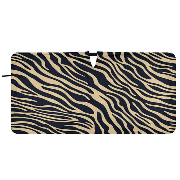 Car Windshield Sunshade with Ring - Foldable UV Protection Sun Shade for Front/Back Window, Heat Insulation,Tiger Stripes