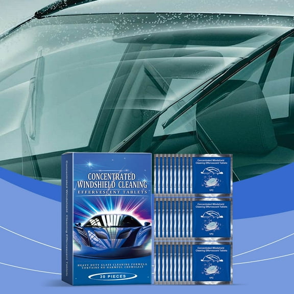 Car Windshield Washer Fluid Tablet,Car Windshield Cleaning Foam Tablets,Car Window Rainproof Cleaning Car Glass Cleaning Tablets,Windshield Washer Tablets,30PCS