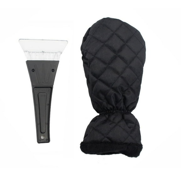 Car Windshield Waterproof Snow Scraper Glove with Thick Lining Ice Snow Mitt with Handle Scratch-Free Winter Accessories