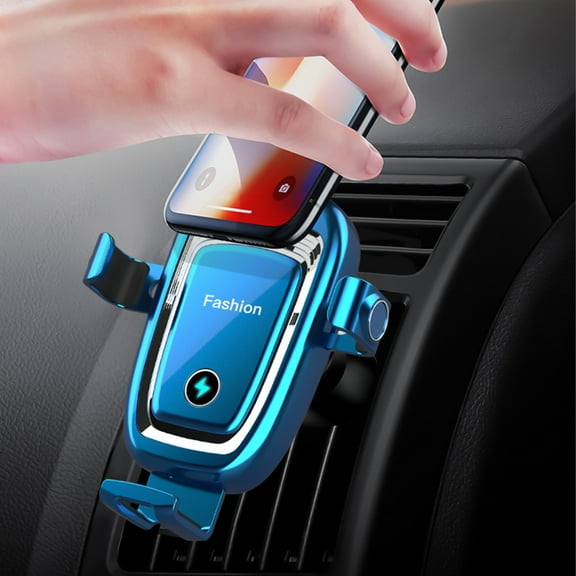 Car Wireless Charger 15W Automatic Clamping Mount Fast Charging Dock Smart Sensor Air Vent Dashboard Android iOS Auto Grip Release USB Cable Included Handsfree Safe Driving
