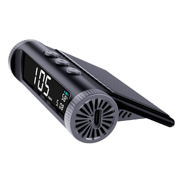 Car Wireless Headup Display Solar GPS Digital Speedometer with LCD Screen Overspeed Alarm KMH/MPH Time/Altitude/Temperature/Speed Display