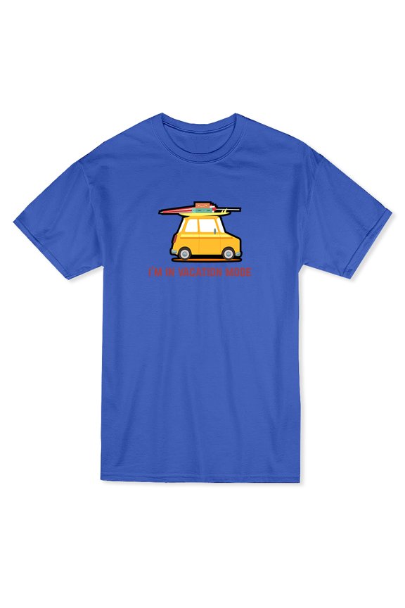 Car With Vacation Stuff Graphic, "I'm In Vacation Mode" Quote Men's T-shirt