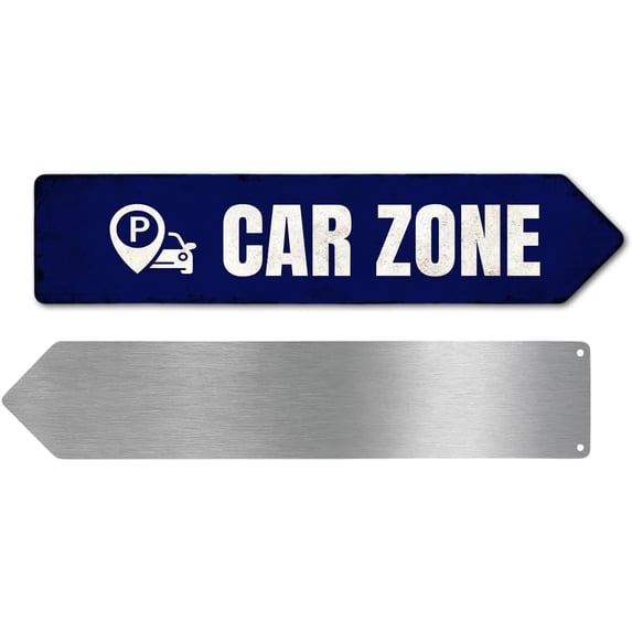 Car Zone Metal Sign by DC | Arrow Metal Directional Signage for Indoor ...