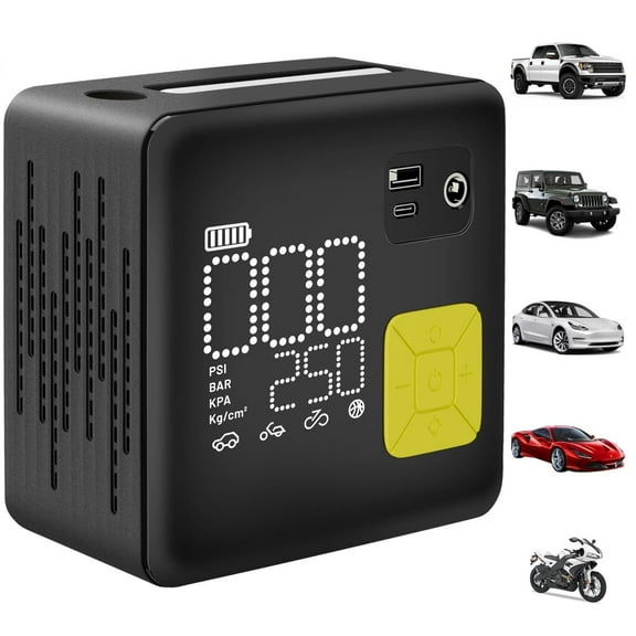 Portable Air Compressor Tire Inflator 12000mAh and Max 150PSI Air Pump for Truck Tires Dual Barrel Corded and Cordless