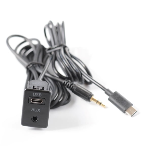 Car and AUX Port Panel Interface Extension Cable Adapter for Dashboard Mounting, 145cm Wire Harness Socket