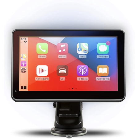Car and Driver INTELLIDASH PRO Wireless Apple Carplay ONLY 7'' IPS Touchscreen with Bluetooth, SiriusXM, Siri Assistant. Dash Windshield Mounted