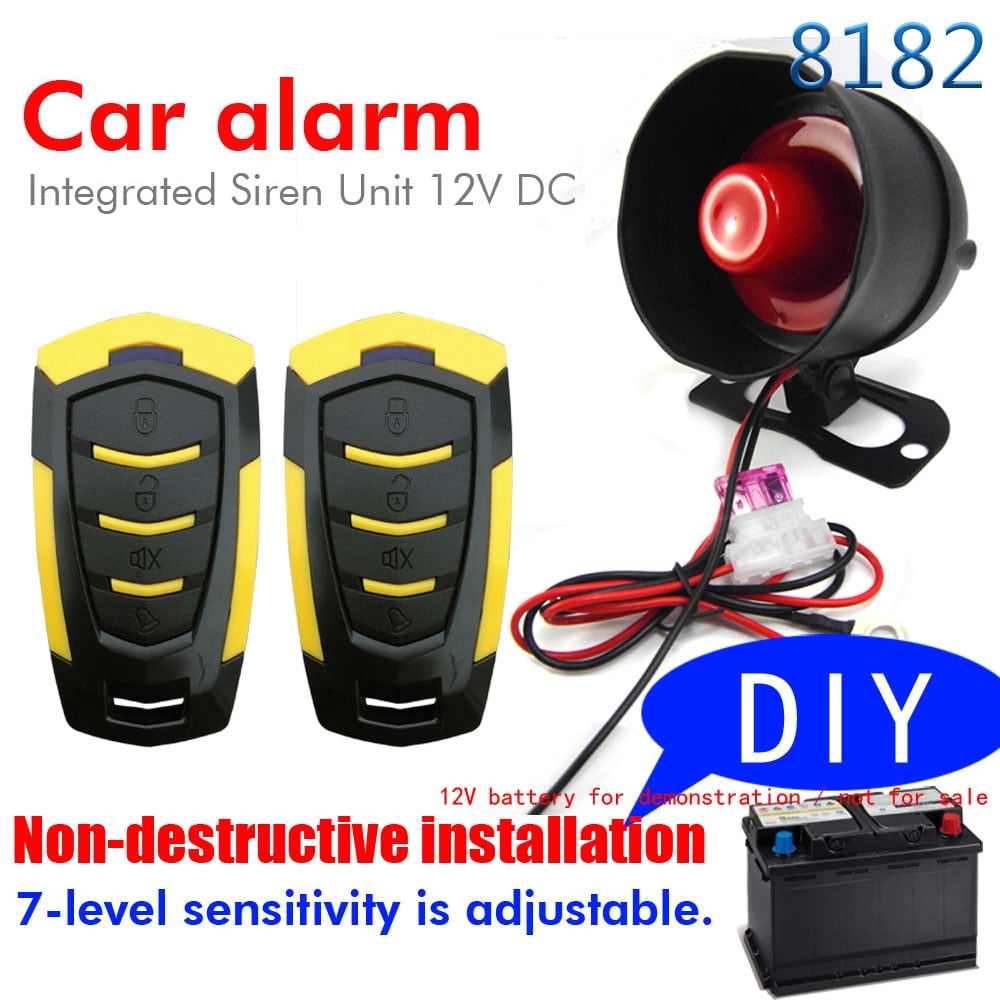 Car antitheft alarm,Car Alarm Vehicle Alarm With 2 Remote Huiop Eryueuniversal 12v Sensitivity With 7-l S Sensitivity 12v Sensitivity Buzhi 12volt 7-l S Alarm 12v
