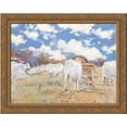 thumbnail image 1 of Car cu boi 24x20 Gold Ornate Wood Framed Canvas Art by Stefan Luchian, 1 of 2