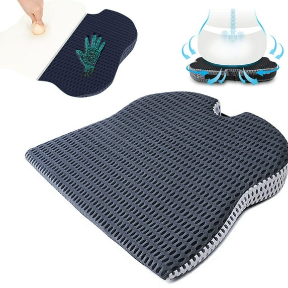 Car cushion, memory foam seat cushion, car wedge cushion pillow, suitable for cars, trucks, office chairs, wheelchairs, support for tailbone pain relief