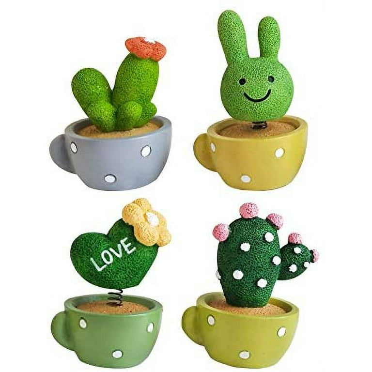  Car Dashboard Ornament Cute Green Plant Cactus Small Potted  Spring Office Cab Small Gadget Decoration Interior : Home & Kitchen