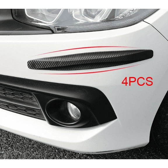 Car front and rear bumper anti-collision strip carbon fiber protection strip anti-scratch rubber strip body scratches decorative protective stickers 4PC