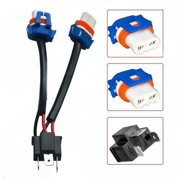 Car general headlight wiring harness H4-11 to 9005 double slot ceramic socket wire connector adapter conversion wire