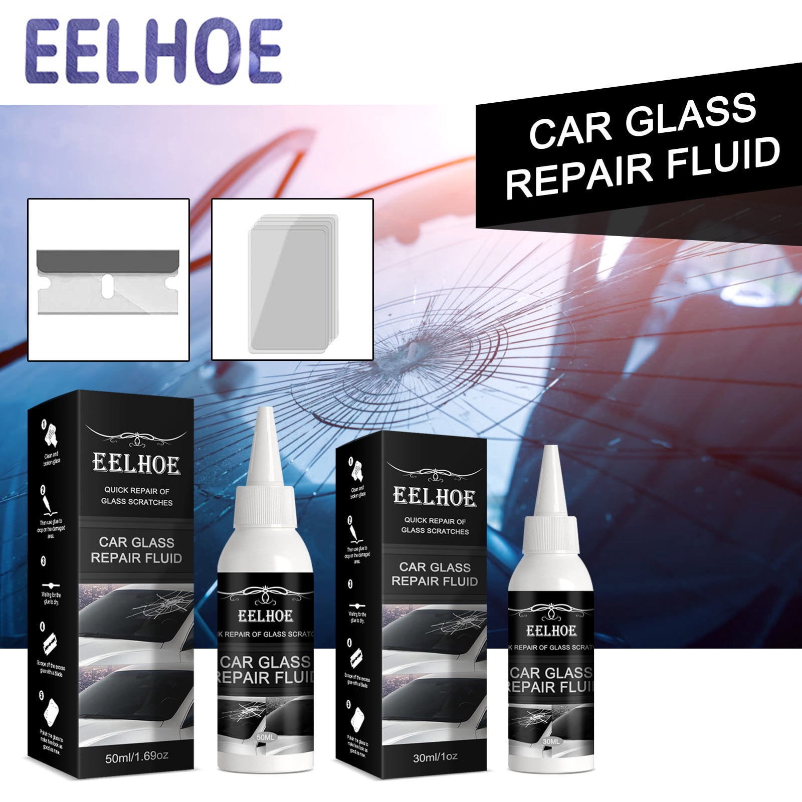 Car glass crack repair agent windshield quick adhesive liquid glass