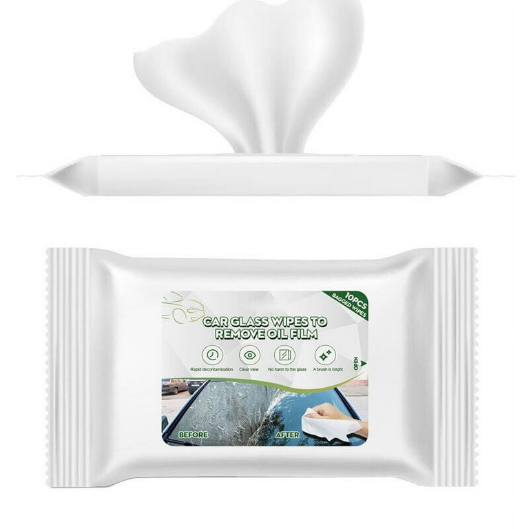 Window Cleaner Wipes, 10pcs Car Oil Film Remover