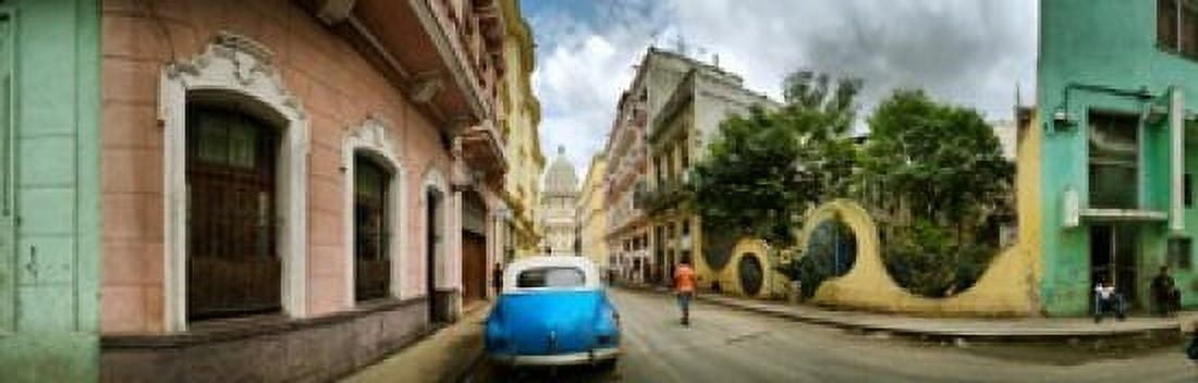 Car in a street with a government building in the background El Capitolio Havana Cuba Canvas Art - Panoramic Images (36 x 12)