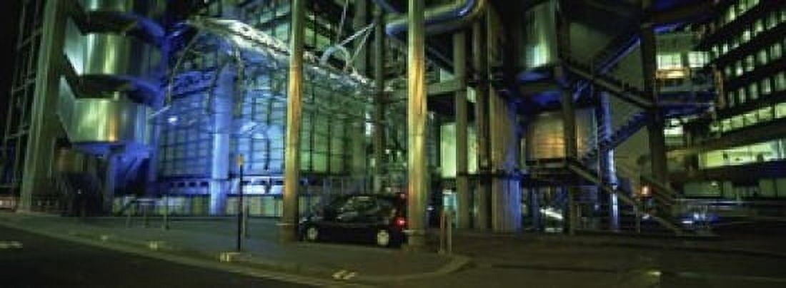 Car in front of an office building Lloyds Of London London England Canvas Art - Panoramic Images (18 x 7)