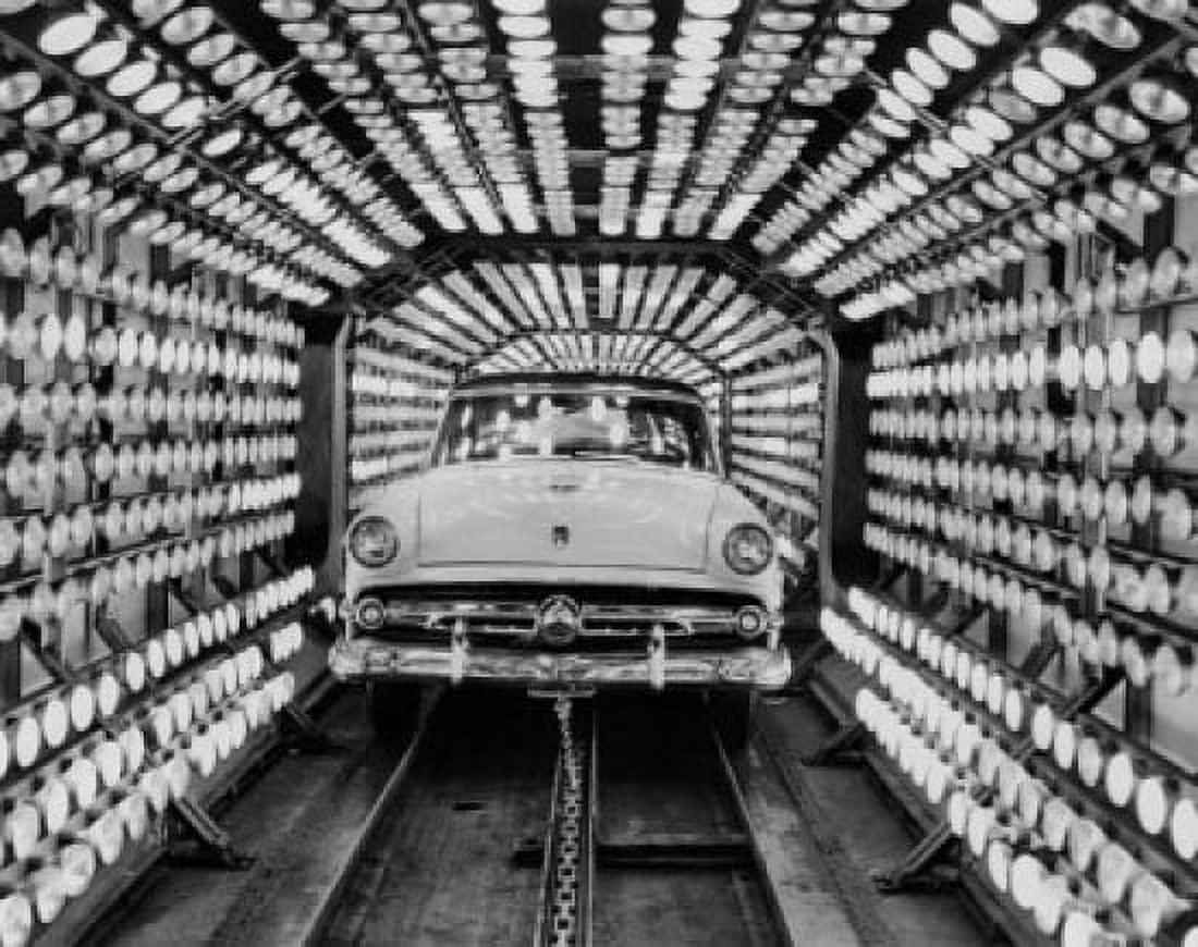 Car in the enamel drying oven in a car factory Canvas Art - (18 x 24)