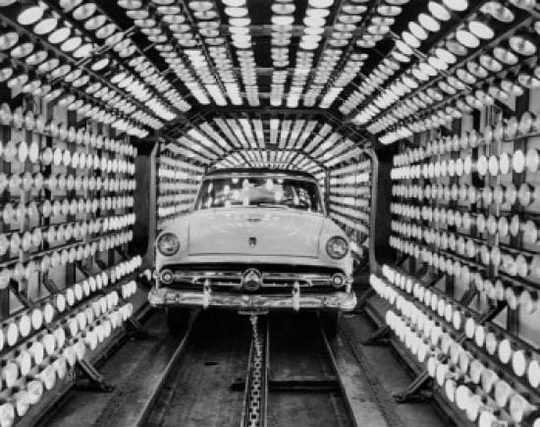 Car in the enamel drying oven in a car factory Canvas Art - (24 x 36)