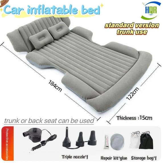 Car inflatable bed, foldable, camping use, travel essential, standard version, trunk use