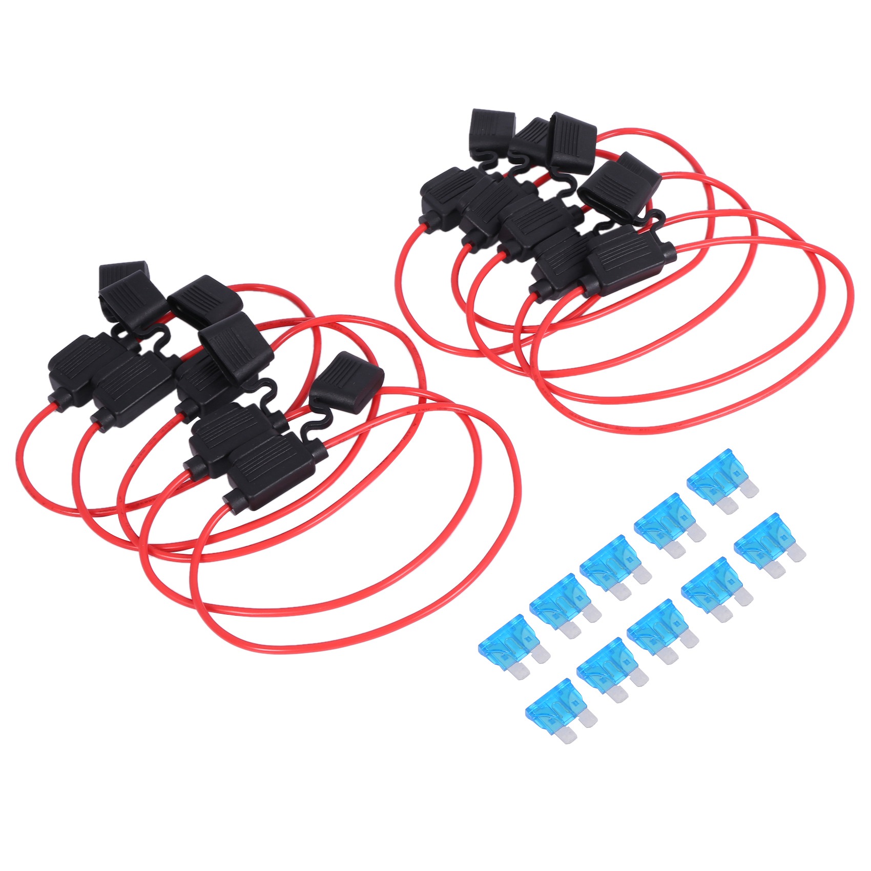 Car insert with wire fuse holder 10 pcs 15 AMP Standard Fuses