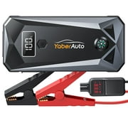 Car jump starter 3000A 21800mAh( 9.0L Gas/8.0L Diesel) Powerful Portable Jump Box with Fast Charge Extended Cables and Lights YaberAuto