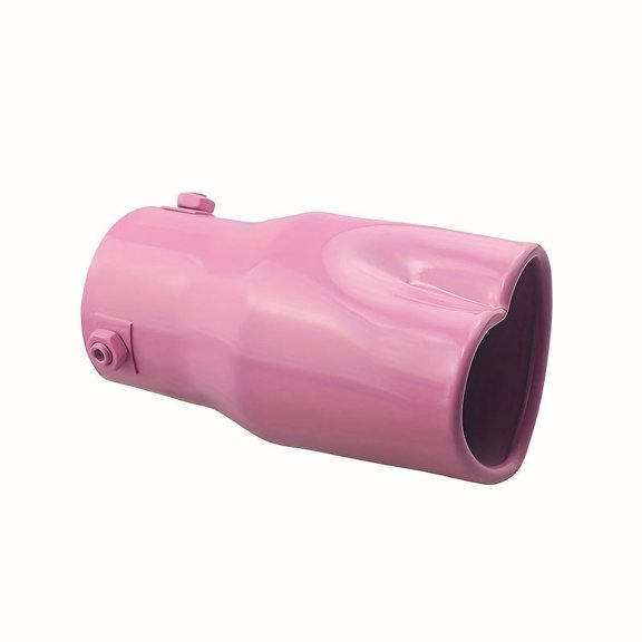 Car modification tailpipe single heart-shaped style pink red stainless steel rear exhaust pipe tailpipe modification interface diameter 63mm/2.5in