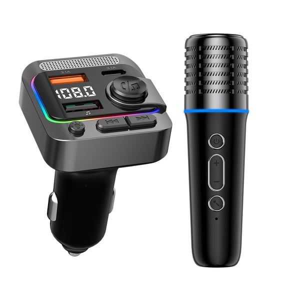 Car-mounted Bluetooth karaoke microphone, MP3 player, car-mobile KTV cigarette lighter adapter, conversion plug, charger
