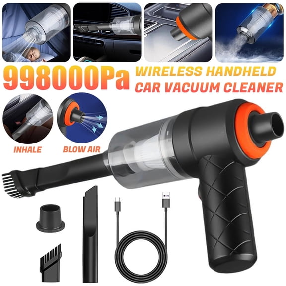 Car-mounted Portable Cordless Vacuum Cleaner, Mini Handheld Cordless Vacuum Cleaner, TYPE-C charging, Wireless Use, 1200 mAh Battery, Dual-Purpose (Suction And Blowing), Suitable For Car And Home Cle