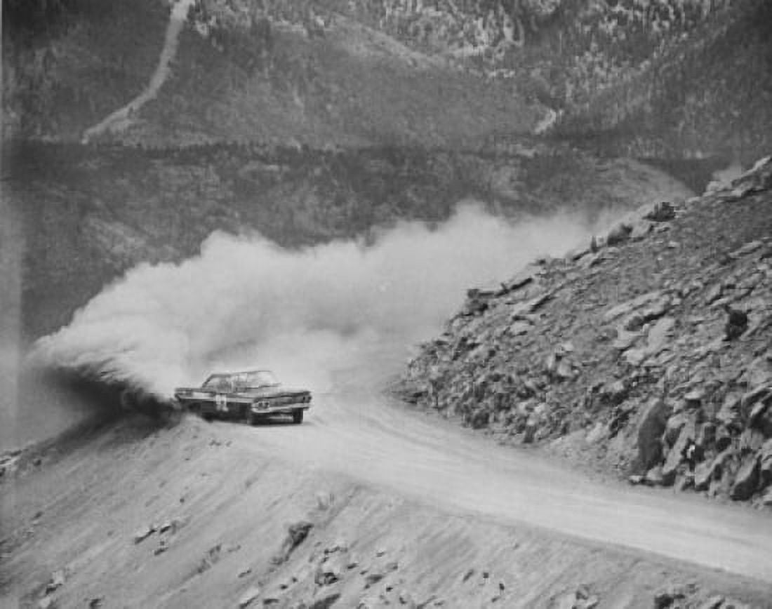 Car moving on a motor racing track Canvas Art - (18 x 24)