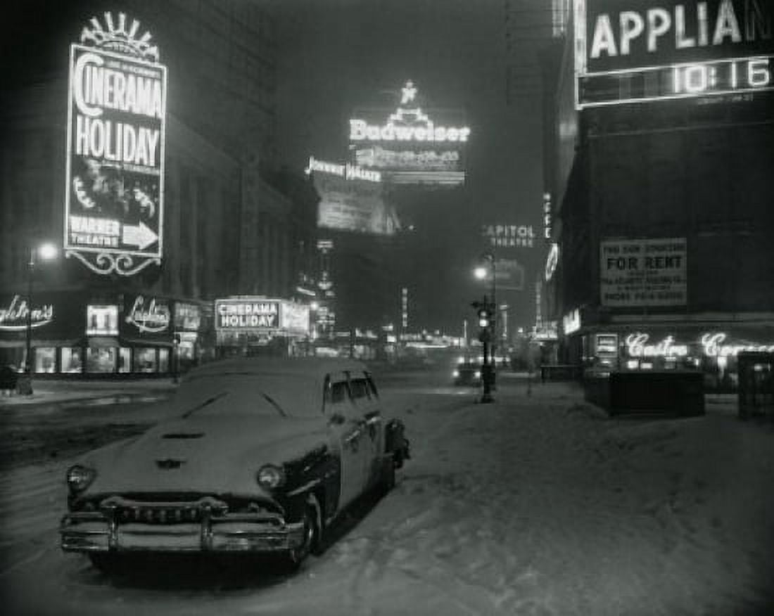 Car moving on a road at night Times Square New York City New York USA Canvas Art - (24 x 36)