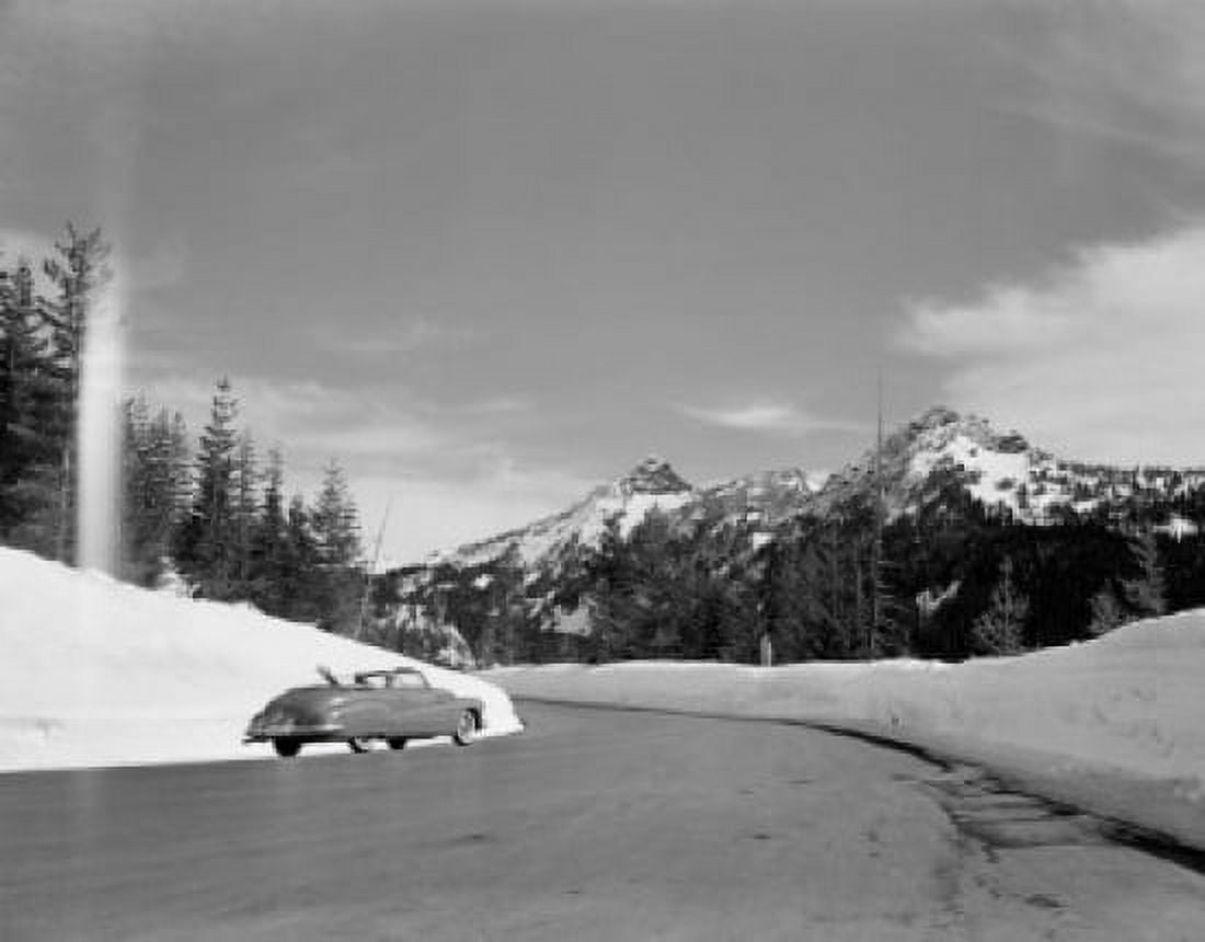Car on road in mountains Canvas Art - (18 x 24)